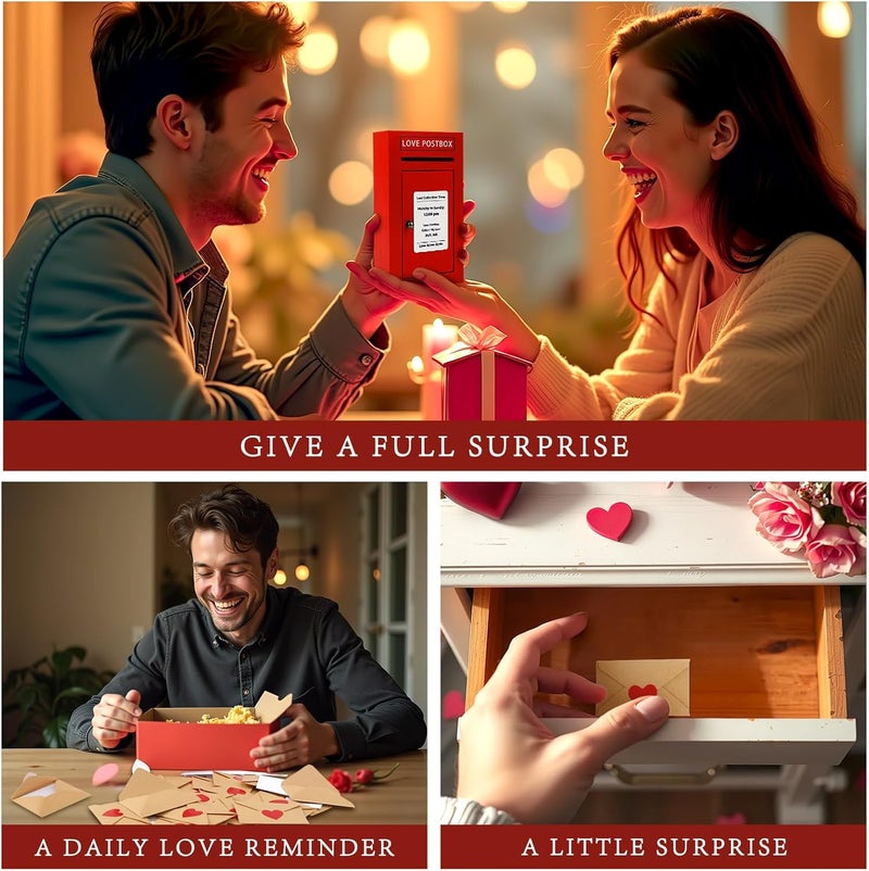JULEASEL Romantic Love Postbox with 50 Mini Love Notes and Envelopes, Valentines Day Gifts for Him, Cute Valentines Gift for Husband Boyfriend, Vday LoveLetter, Long Distance Relationship Gifts - Image 5